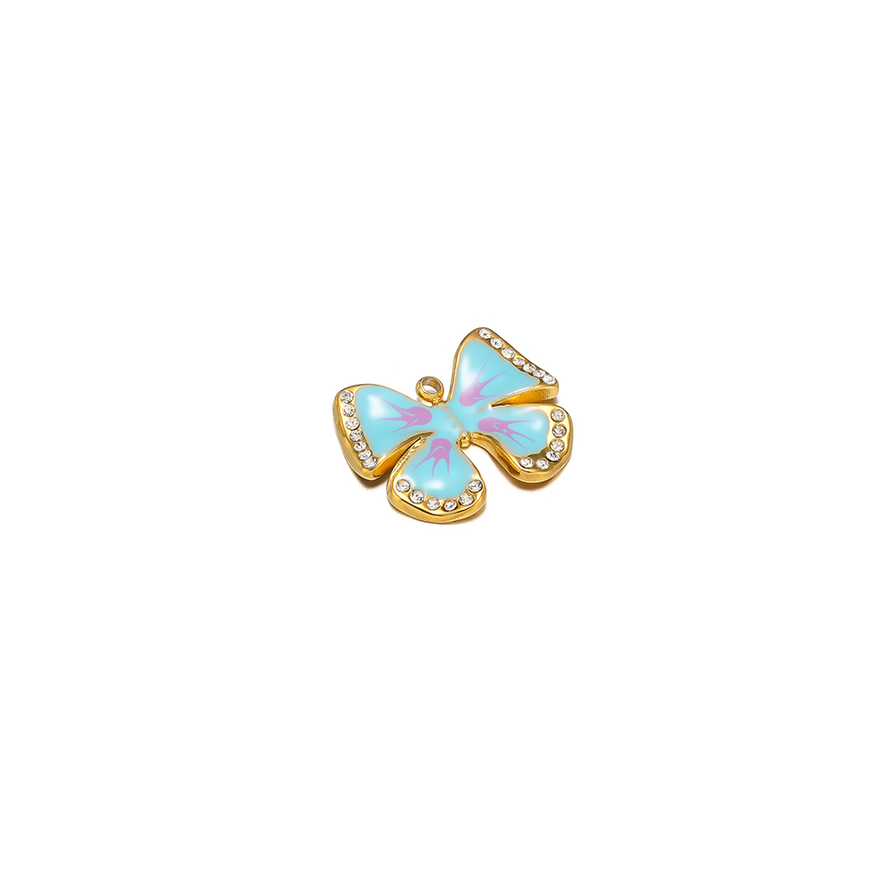Butterfly Pendant Necklace - 5 pçs esmalte borboleta encantos de