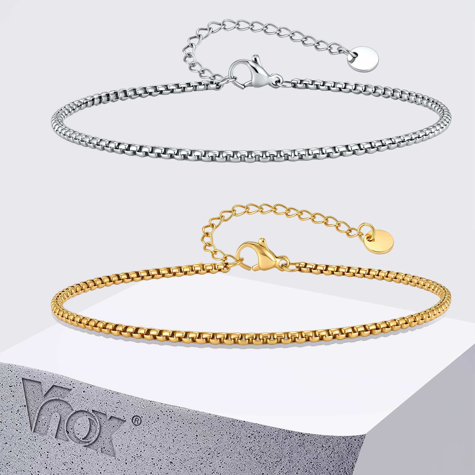 Jc Jewelry & Watches Reviews - Tornozeleira Vnox de Aço Inoxidável com