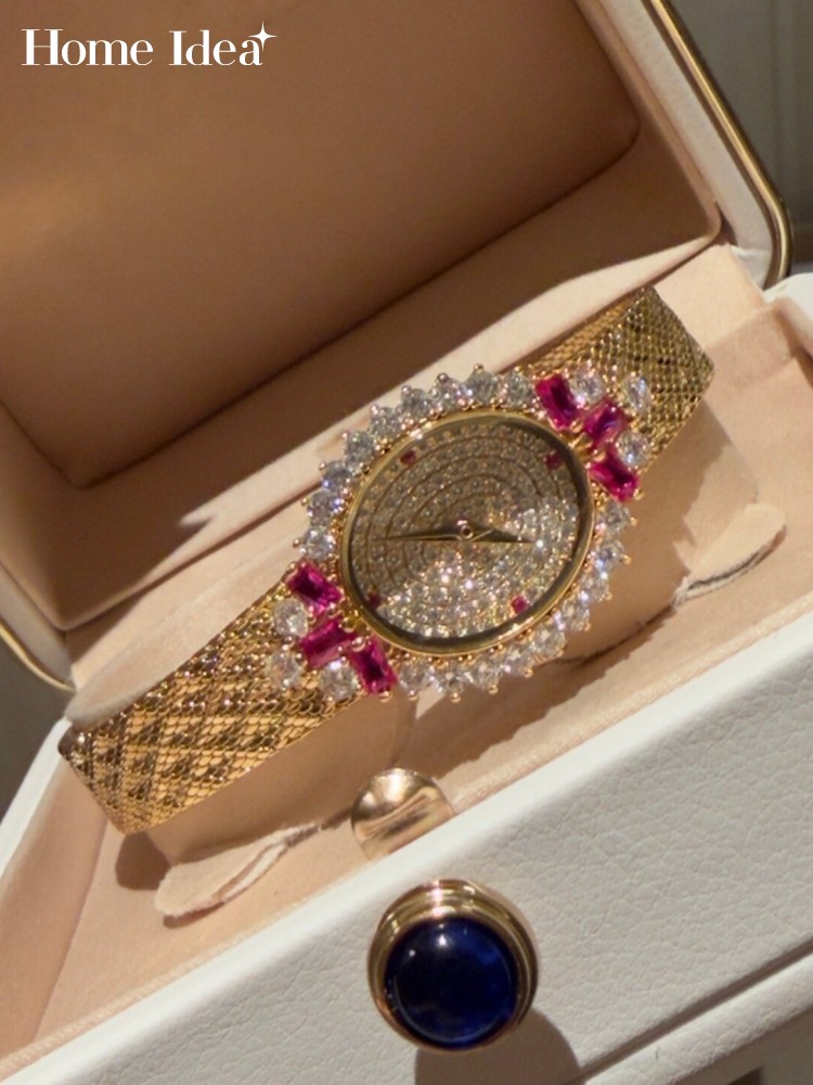 Jewelry Watch Making - Relógio de quartzo vintage feminino, formato
