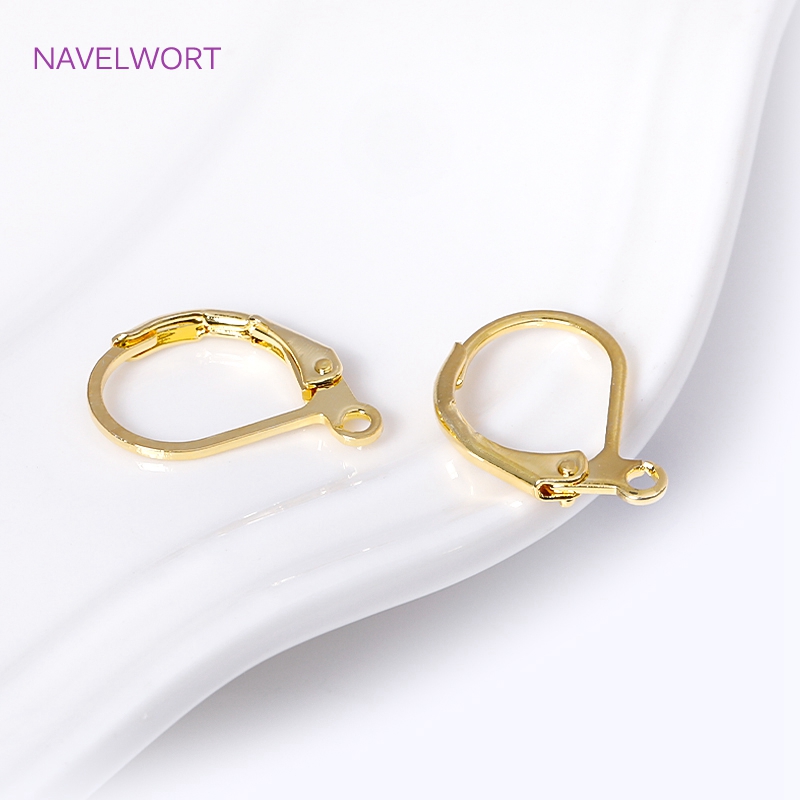Gold Plated Ring - Moda francesa brinco alavanca-traseira earwires 18k