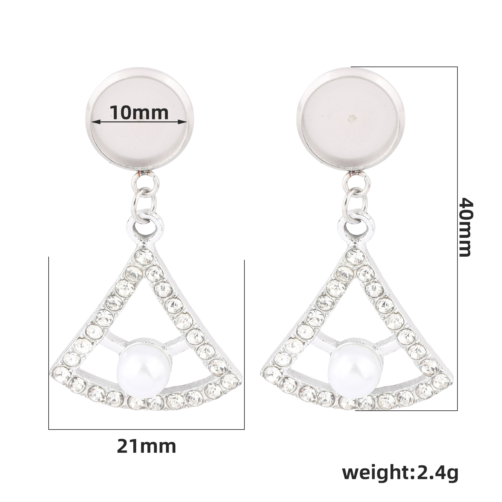 10 peças de Bases para Brincos - Pearl Stud Earrings avaliação e preço