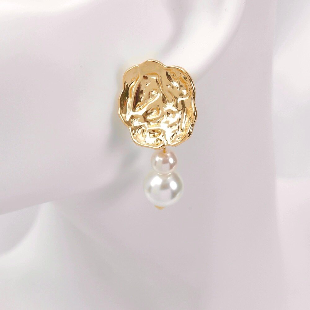 2 peças de brincos de flor pli - Pearl Stud Earrings avaliação e preço