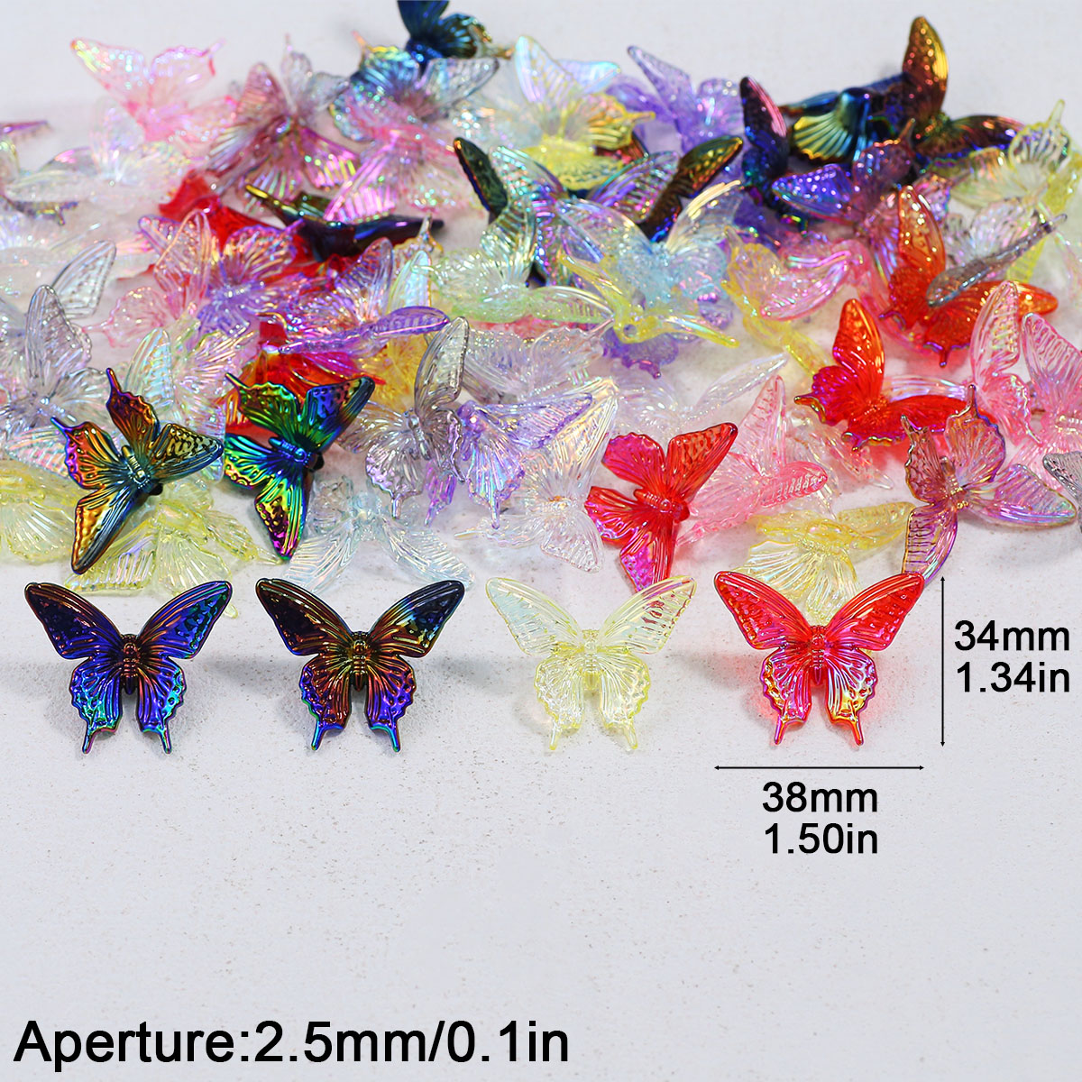 38*34mm borboleta acrílica uv  - Butterfly Pendant Necklace avaliação e preço