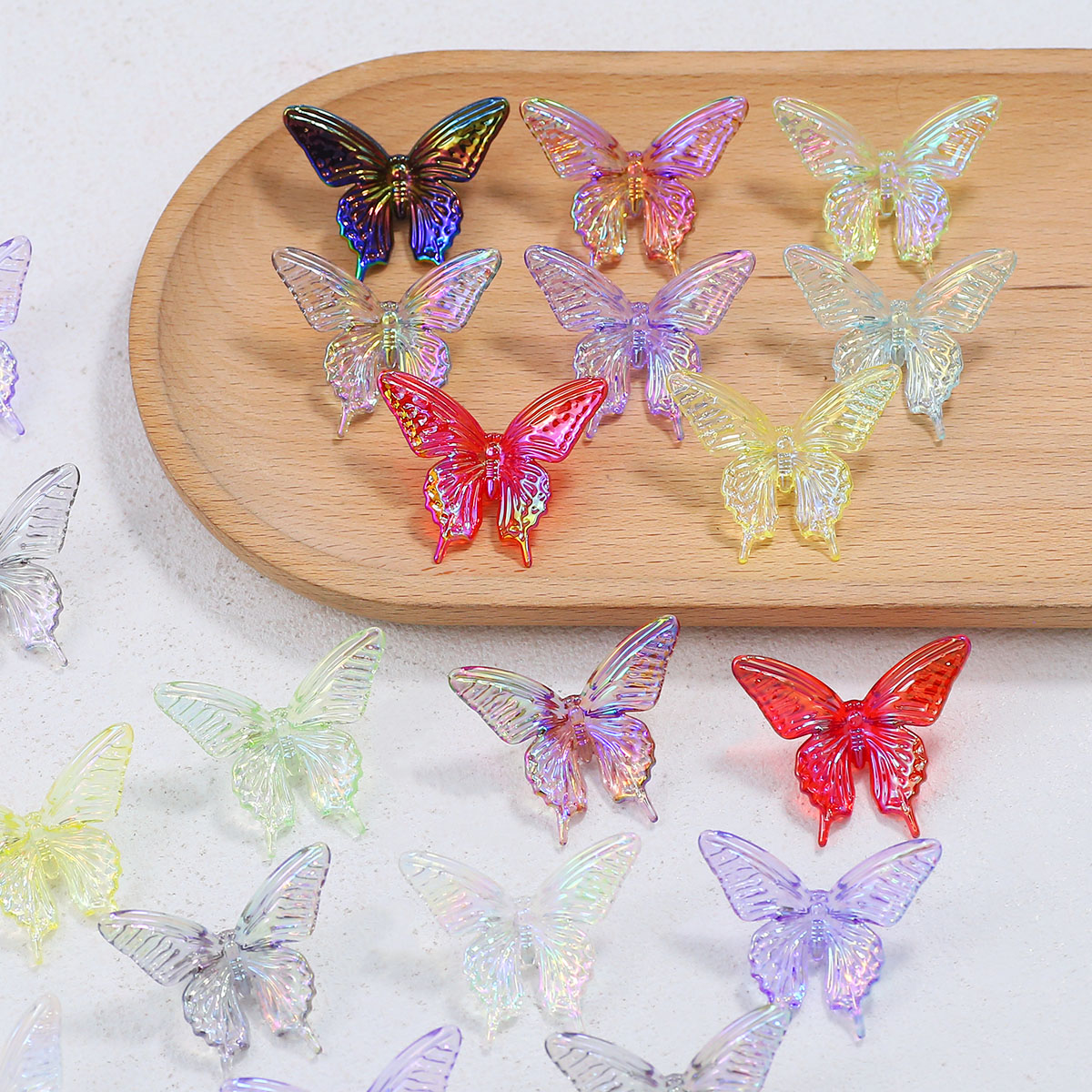 38*34mm borboleta acrílica uv  - Butterfly Pendant Necklace avaliação e preço