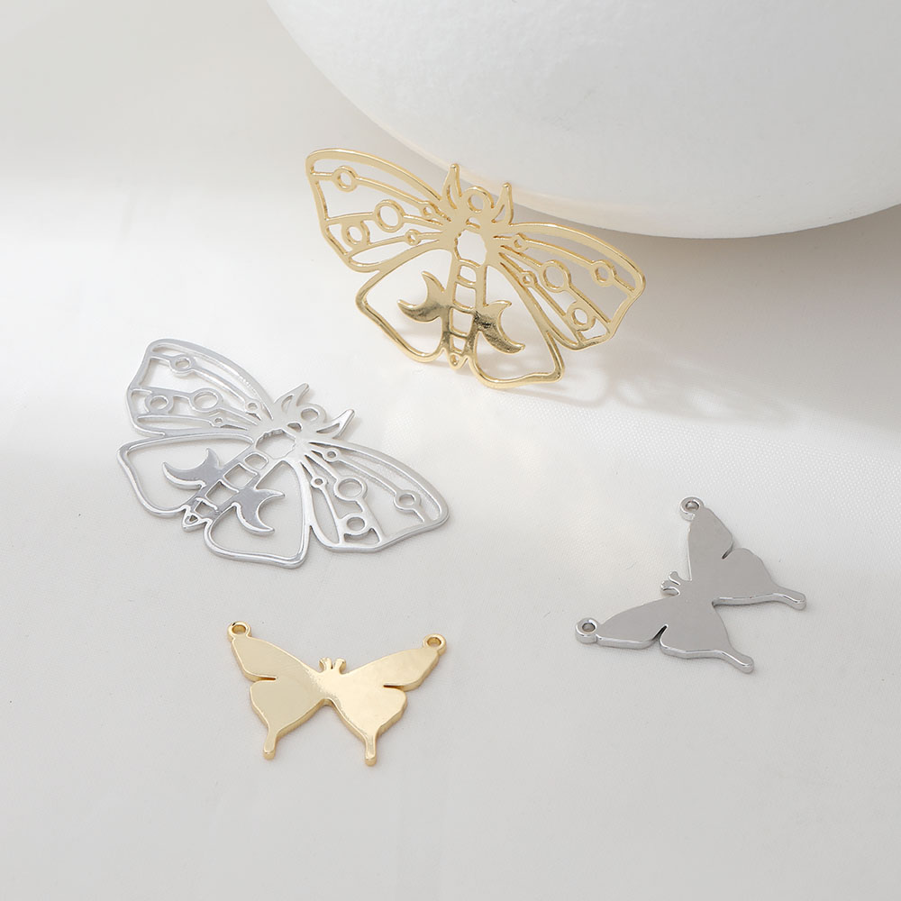 Folha banhada a ouro 14k, 6 pe - Butterfly Pendant Necklace avaliação e preço