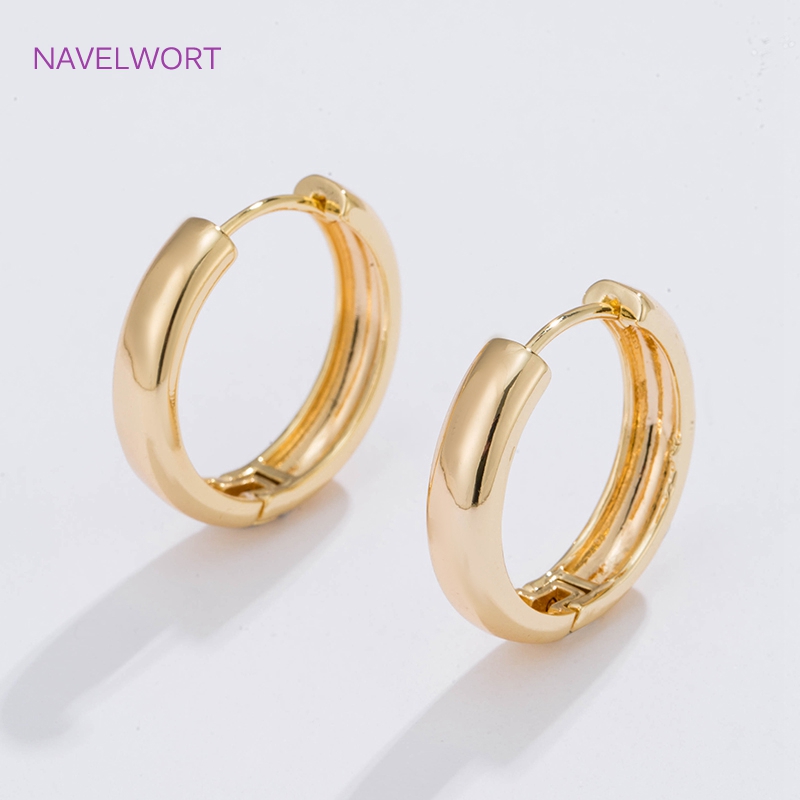 Brincos de argola circulares b - Gold Plated Ring avaliação e preço