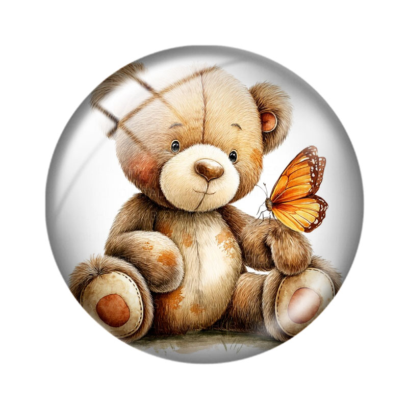 Cabochão de Vidro Bear Butterf - Butterfly Pendant Necklace avaliação e preço