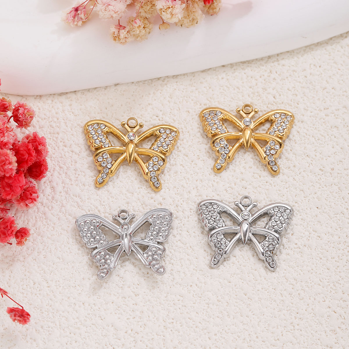 1/3 Peças Pingentes de Borbole - Butterfly Pendant Necklace avaliação e preço