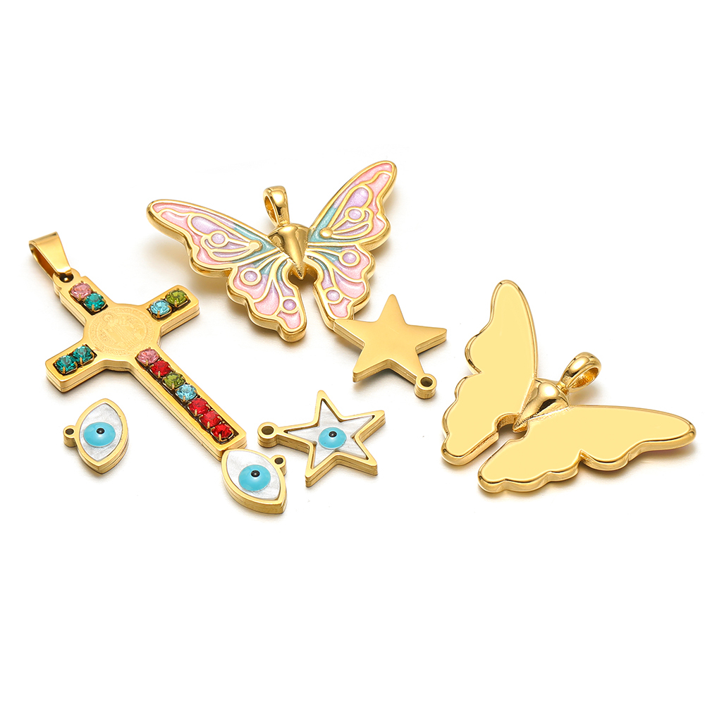5 pçs/lote aço inoxidável esma - Butterfly Pendant Necklace avaliação e preço