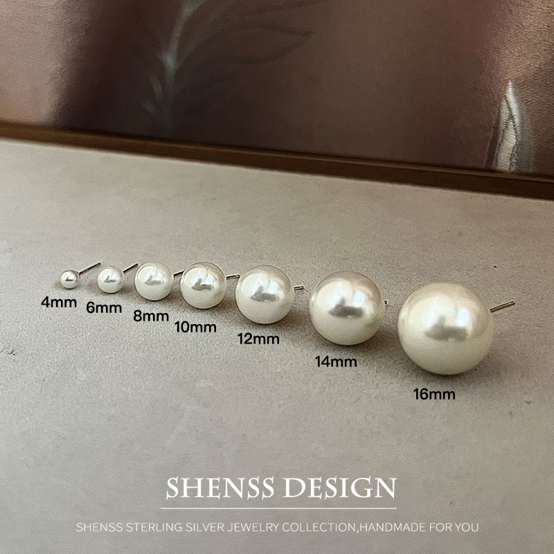 Imitação de pérola brincos de  - Pearl Stud Earrings avaliação e preço