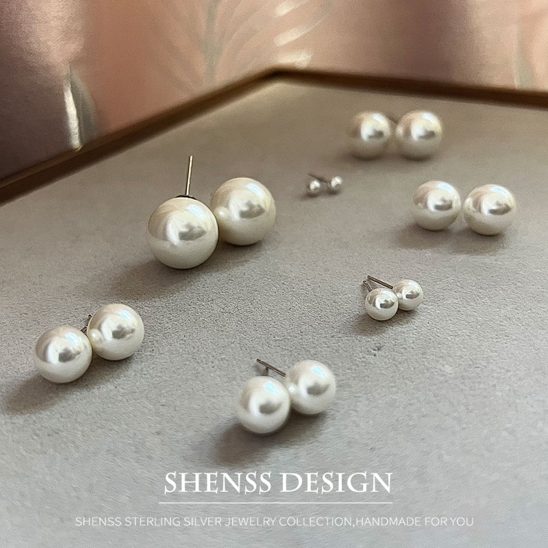Imitação de pérola brincos de  - Pearl Stud Earrings avaliação e preço