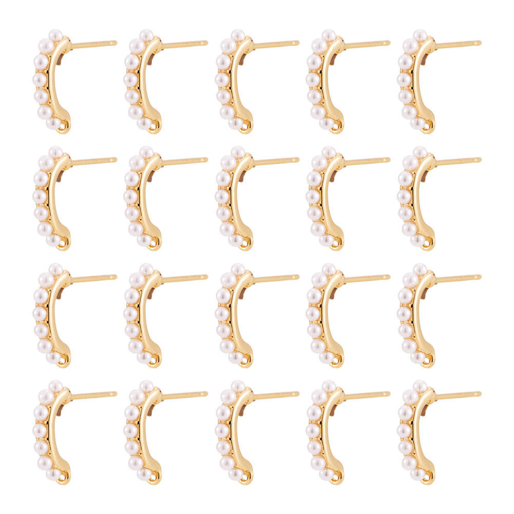 30 peças de bases de brinco de - Pearl Stud Earrings avaliação e preço